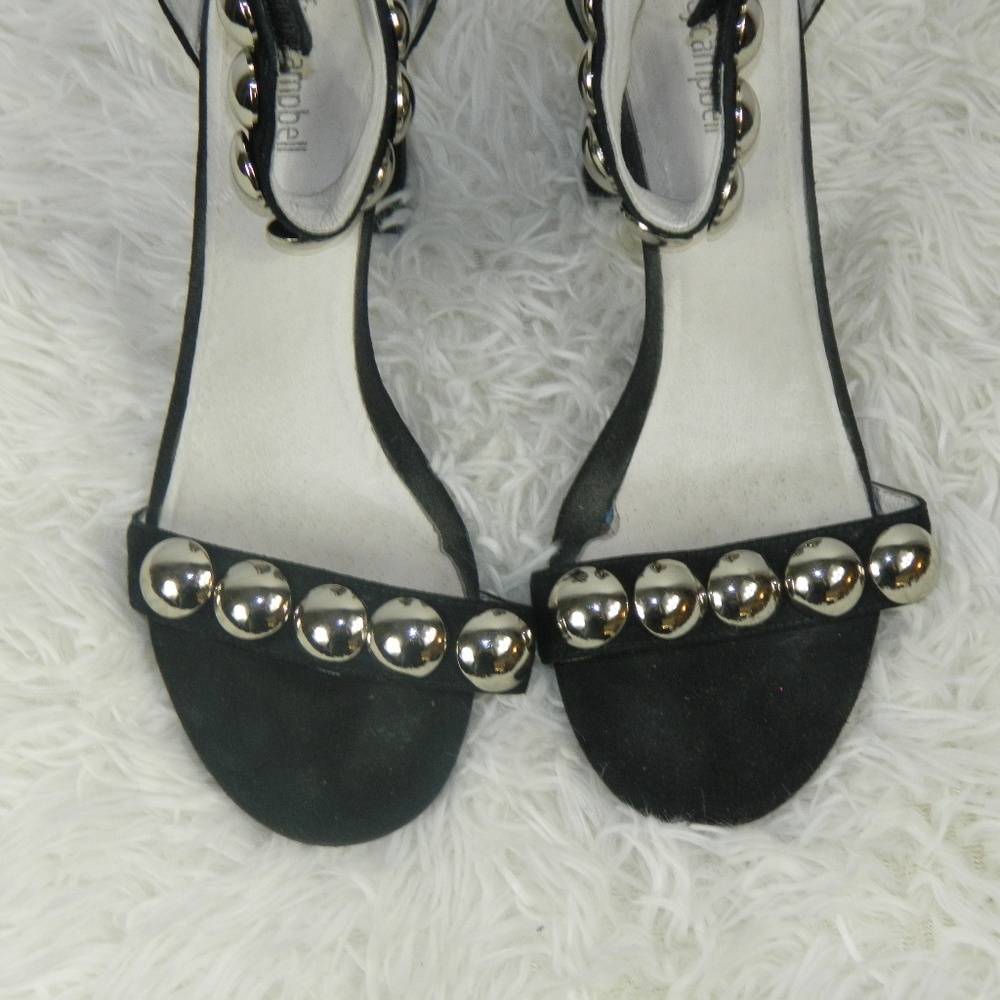 Jeffrey Campbell Black Suede Studded Heels 9.5 - Picture 3 of 8